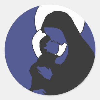 Kerst Iconen Sticker - Maria en Baby Jesus