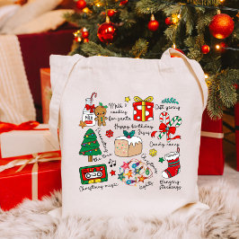 Kerst Iconen Vakantie Seizoen Feestelijk Schattige Tote Bag
