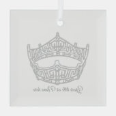 Kerst Iconische Amerikaanse Pageant Crown Glas Ornament (Achterkant)