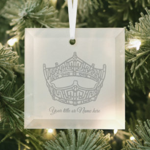 Kerst Iconische Amerikaanse Pageant Crown Glas Ornament
