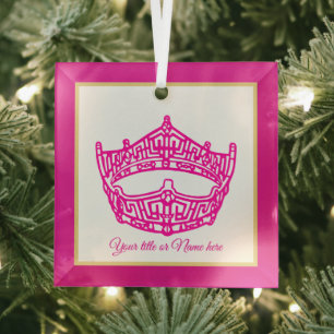 Kerst Iconische Amerikaanse Pageant Crown Glass Or Glas Ornament