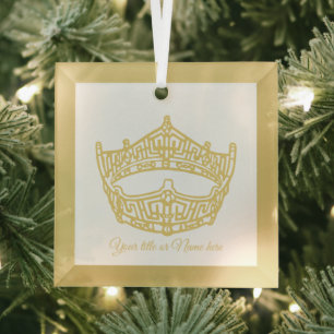 Kerst Iconische Amerikaanse Pageant Crown Glass Or Glas Ornament