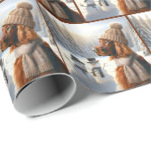 Kerst Ierse Setter met Sneeuwmannen Cadeaupapier (Rol Hoek)