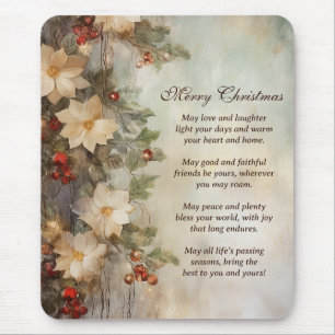 Kerst Ierse zegen    winterbloemen Muismat