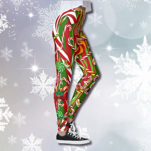 Kerst Ik hou van Snoep Leggings Rode Groene Broek