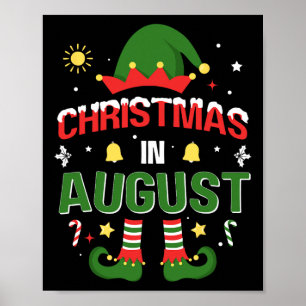 Kerst in augustus Funny Elf voor de zomer Kerstmis Poster