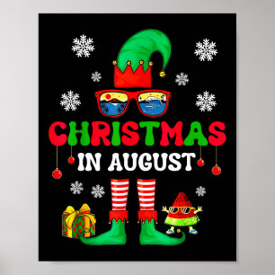 Kerst in augustus Funny Elf voor de zomer Xmas Man Poster