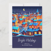 Kerst in Bright Town Feestdagenkaart (Voorkant)