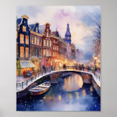 Kerst in de Amsterdamse Waterverf Poster (Voorkant)