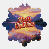 Kerst in de bergen ornament kaart (Achterkant)