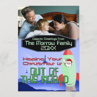 Kerst in de ruimte fotokaart kaart