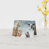 "Kerst in de schuur"  Kaart (Gele Bloem)