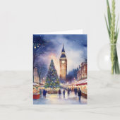 Kerst in de Waterverf van Londen Kaart (Voorkant)