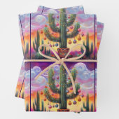 Kerst in de woestijn Saguaro Cactus Decoupage Inpakpapier Vel (In situ)