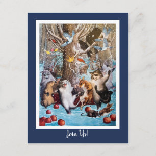 Kerst in het Bos: Funny Animals Invitation Kaart
