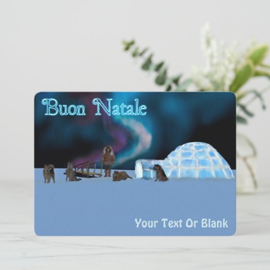 Kerst in het hoge noorden - Buon Natale Feestdagenkaart (Staand voorkant)