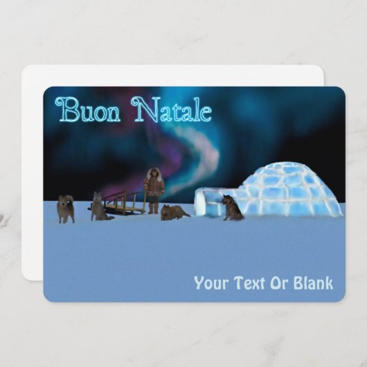 Kerst in het hoge noorden - Buon Natale Feestdagenkaart (Voorkant / Achterkant)