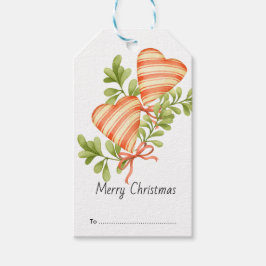 Kerst in het rode en witte stripper cadeaulabel