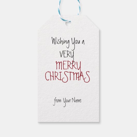 Kerst in het rode en witte stripper cadeaulabel (Achterkant)