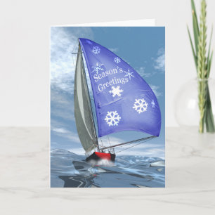 Kerst in het Zee Feestdagen Kaart