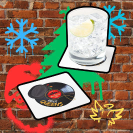 Kerst in Hollis Queens Vierkante Kartonnen Onderzetter