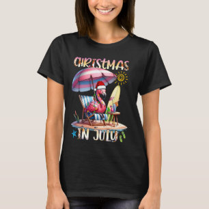 Kerst in juli Flamingo Lover Beach Zomer Vrouwen T-shirt