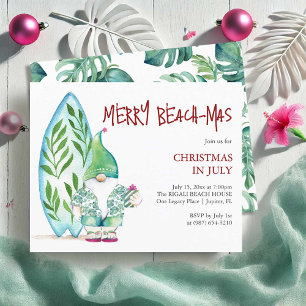 Kerst in juli Flyers Sjablonen Surfboard Theme