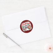 Kerst in juli Gnomen Sunbril Beach Summer Ronde Sticker (Envelop)
