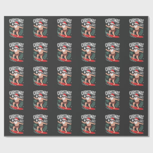 Kerst in juli Grappig Kerstfeest Santa Beach Cadeaupapier