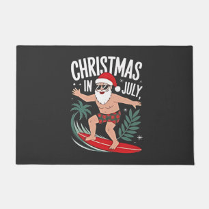 Kerst in juli Grappig Kerstfeest Santa Beach Deurmat