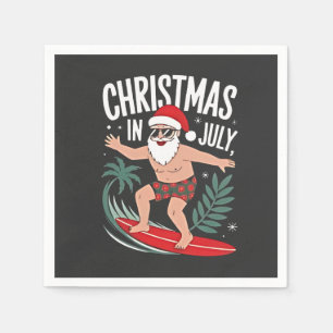 Kerst in juli Grappig Kerstfeest Santa Beach Servet