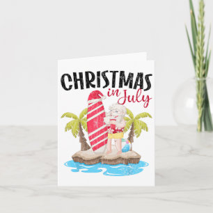 Kerst in juli Grappig Kerstman zomervakantie Grap Kaart