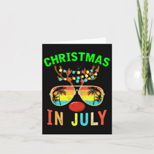 Kerst in juli Grappig Rendier Beach Zomer Hawa Kaart
