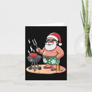 Kerst in juli Grappige Kerstman Grillen BBQ Kaart