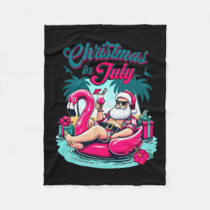 Kerst in juli Grappige Kerstman Relax op het stran Fleece Deken