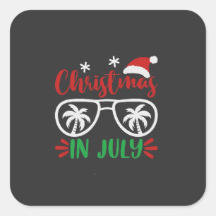 Kerst in juli Grappige Kerstvakantie Zomer Vierkante Sticker