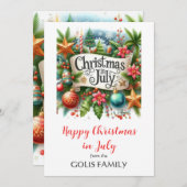 Kerst in juli Holiday Wreath Kaart (Voorkant / Achterkant)