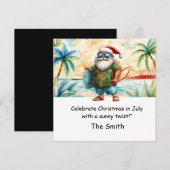 Kerst in juli met Santa at Beach Holiday Kaart (Voorkant / Achterkant)