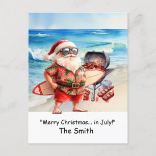 Kerst in juli met Santa at Beach Holiday Kaart
