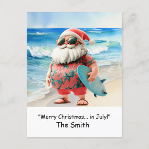 Kerst in juli met Santa at Beach Holiday Kaart