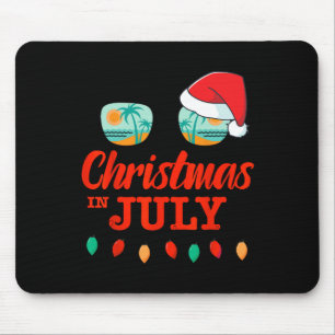Kerst in juli met zonnebril Santa Hat voor de zome Muismat