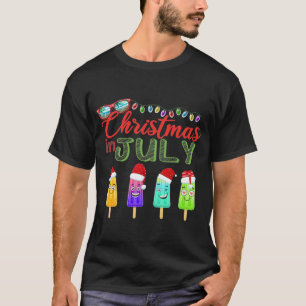 kerst in juli poppen in santa hat t-shirt