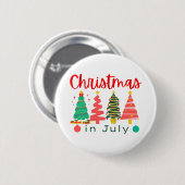 kerst in juli ronde button 5,7 cm (Voorkant /achterkant)