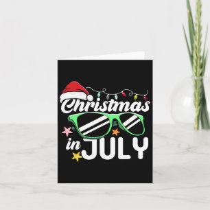 Kerst in juli Santa Hat Sungles Beach Zomer V Kaart