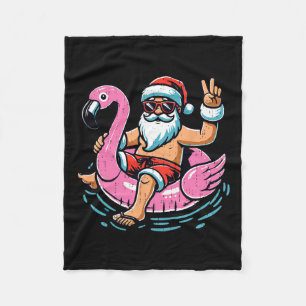 Kerst in juli Shirt Boys Kinder Santa Flamingo S Fleece Deken