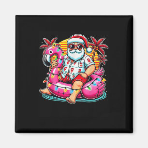 Kerst in juli Shirt Santa Flamingo Float Summe Magneet