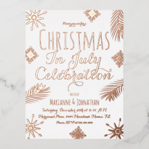 Kerst in juli Snowflakes Folie geperst Folie Feestdagen Briefkaart