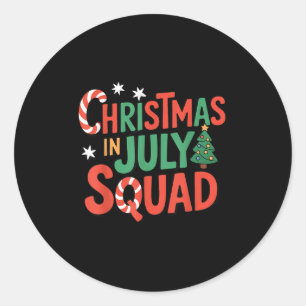 Kerst in juli Squad Grappig Kerstvakantie Ronde Sticker