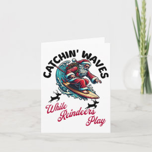 Kerst in juli Surfen Santa Claus Summer Beach Kaart