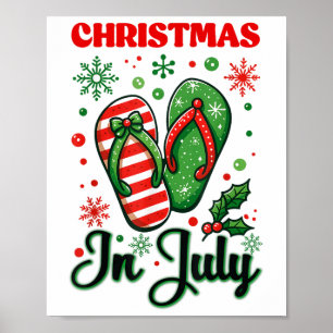 Kerst in juli Teenslippers Xmas Teenslippers Summe Poster